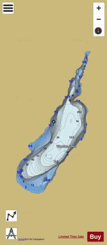 Weedon Lake depth contour Map - i-Boating App