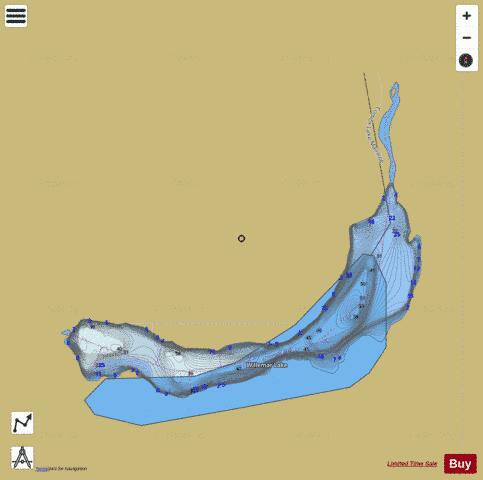 Willemar Lake depth contour Map - i-Boating App