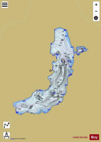 Yakoun Lake depth contour Map - i-Boating App
