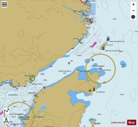 Strait of Belle Isle Marine Chart - Nautical Charts App
