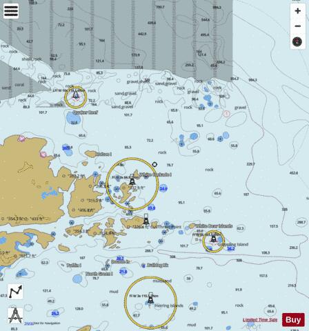 Cut Throat Island to/\xE0 Quaker Hat Marine Chart - Nautical Charts App