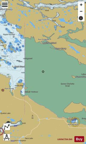 Queen Charlotte Strait, Central Portion\Partie Centrale Marine Chart - Nautical Charts App
