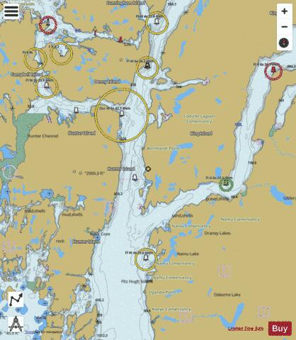 Fitz Hugh Channel to Lama Passage Marine Chart - Nautical Charts App