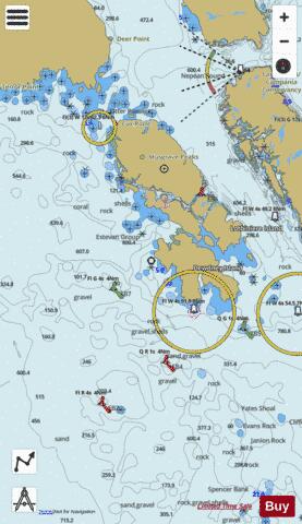 Caama\xF1o to/\xE0 Nepean Sound Marine Chart - Nautical Charts App