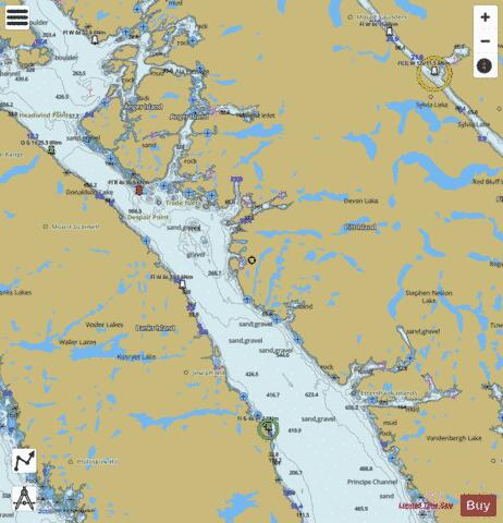 Principe Channel Southern Portion\Partie Sud (part 1 of 2) Marine Chart - Nautical Charts App
