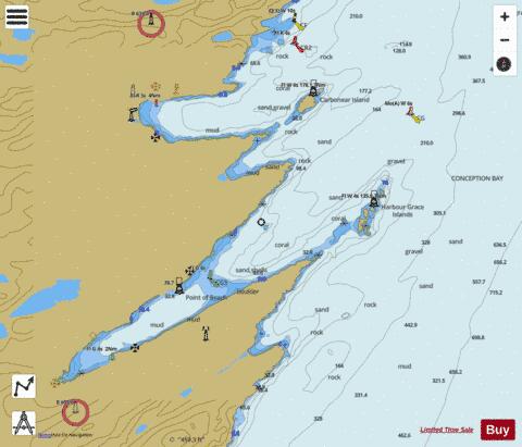 Harbour Grace and/et Carbonear Marine Chart - Nautical Charts App