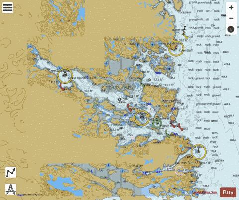 Approaches to/a White Bear Arm Marine Chart - Nautical Charts App