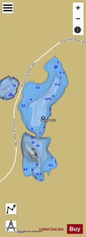 Spray Lake depth contour Map - i-Boating App