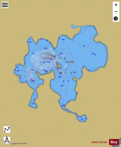 Line Lake depth contour Map - i-Boating App