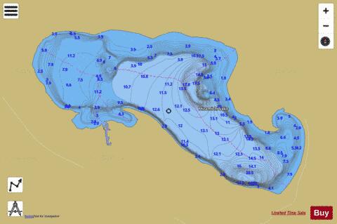 Miramichi Lake depth contour Map - i-Boating App