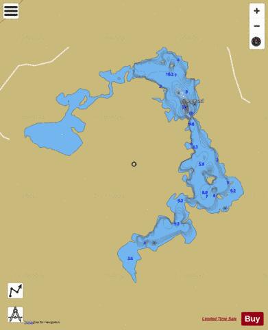 Flat Pond depth contour Map - i-Boating App