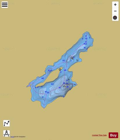 Calling Shots Lake depth contour Map - i-Boating App