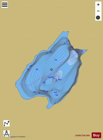 Lake Kathleen depth contour Map - i-Boating App