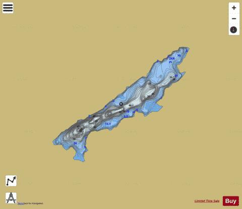 Toilet Seat Lake depth contour Map - i-Boating App