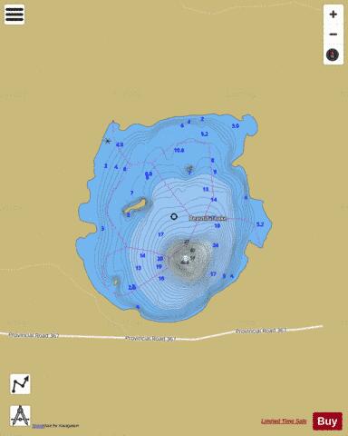 Beautiful Lake depth contour Map - i-Boating App