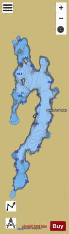 Beresford Lake depth contour Map - i-Boating App