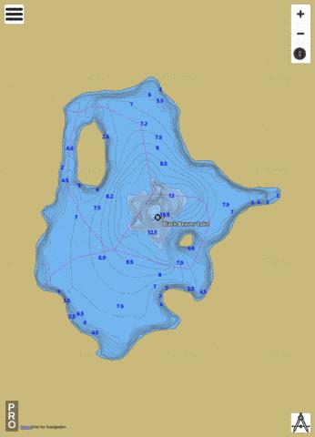 Black Beaver Lake depth contour Map - i-Boating App