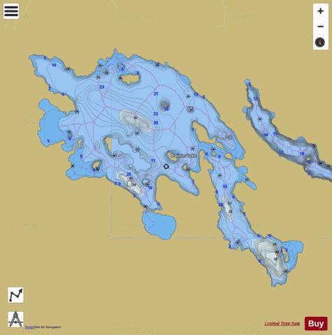 Booster Lake depth contour Map - i-Boating App