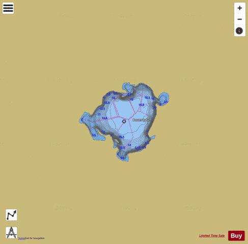 Bower Lake depth contour Map - i-Boating App