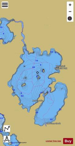 Jessica Lake depth contour Map - i-Boating App
