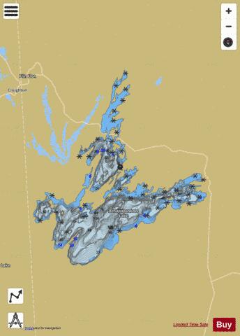 Lake Athapapuskow depth contour Map - i-Boating App
