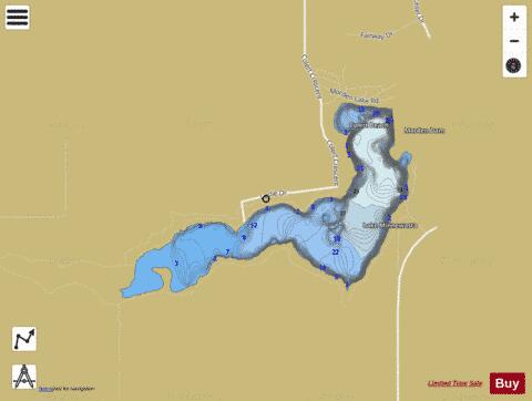 Lake Minnewasta depth contour Map - i-Boating App