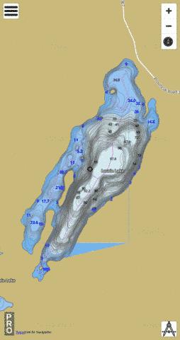 Laurie Lake depth contour Map - i-Boating App