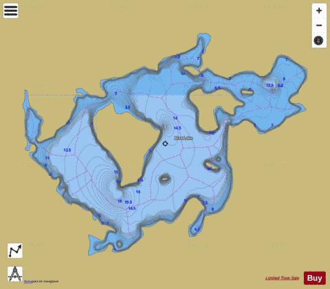 Max Lake depth contour Map - i-Boating App