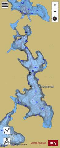 North Cross Lake depth contour Map - i-Boating App