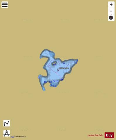 Pybus Lake depth contour Map - i-Boating App