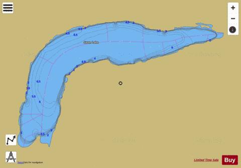Swan Lake depth contour Map - i-Boating App