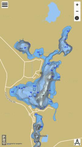 Wellman Lake depth contour Map - i-Boating App