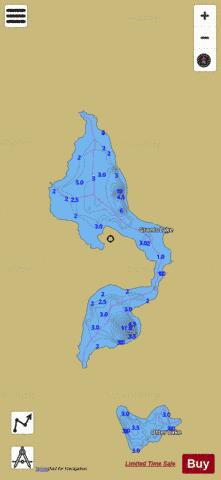 Grants Lake depth contour Map - i-Boating App