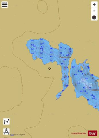 Ormond Lake depth contour Map - i-Boating App
