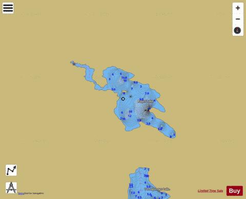 Roger Lake depth contour Map - i-Boating App