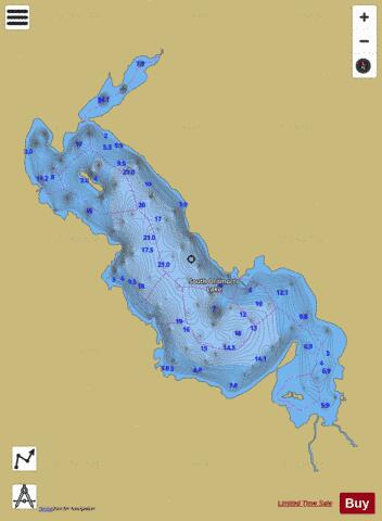 South Oromocto Lake depth contour Map - i-Boating App
