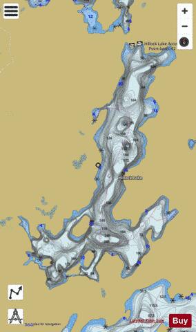 Hillock Lake depth contour Map - i-Boating App
