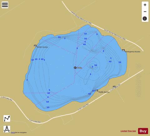 Orr Lake depth contour Map - i-Boating App
