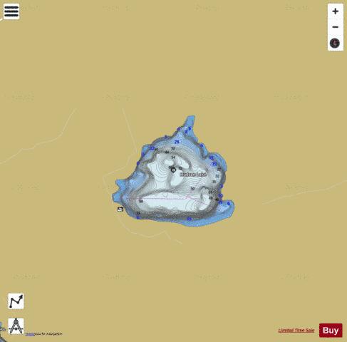 Hudson Lake depth contour Map - i-Boating App
