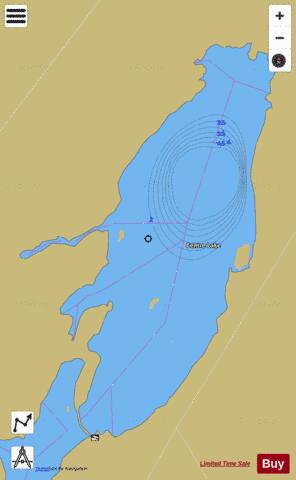 Centre Lake depth contour Map - i-Boating App