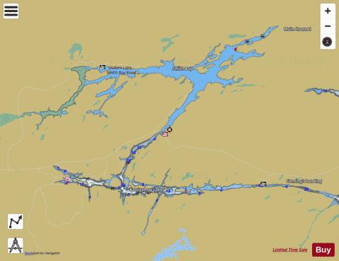 Kawigamog Lake depth contour Map - i-Boating App
