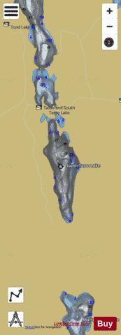 South Tasso Lake depth contour Map - i-Boating App