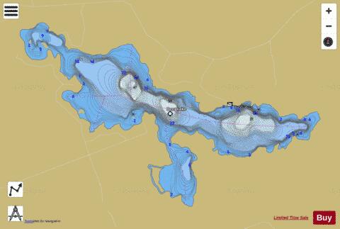 Deer (Deete) Lake depth contour Map - i-Boating App