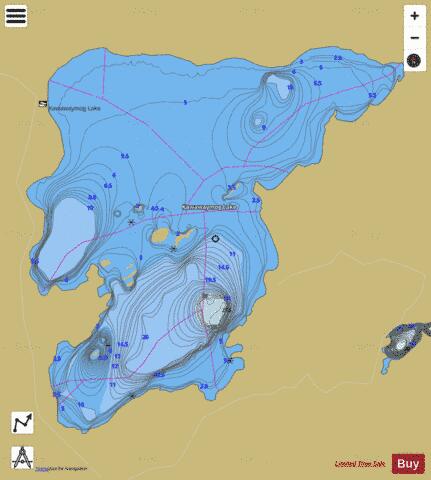 Kawawaymog Lake depth contour Map - i-Boating App