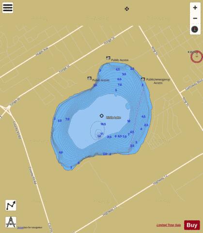 Midland Park Lake depth contour Map - i-Boating App