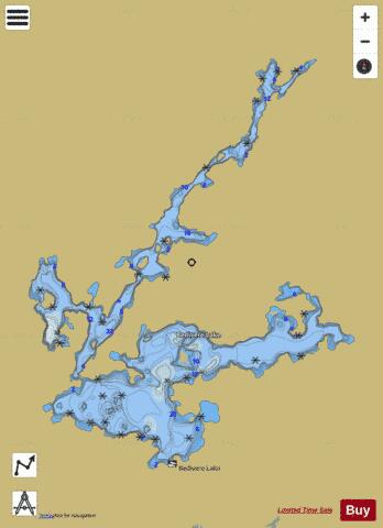 Bedivere Lake depth contour Map - i-Boating App