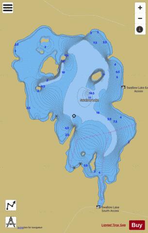 Swallow Lake depth contour Map - i-Boating App