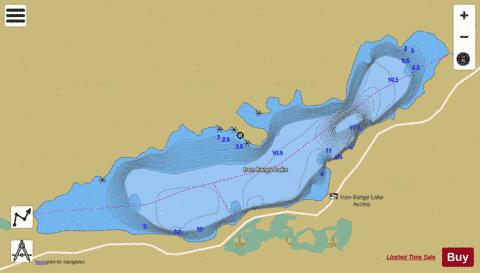 Iron Range Lake depth contour Map - i-Boating App
