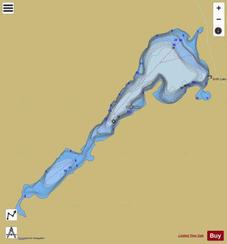 Drift Lake depth contour Map - i-Boating App