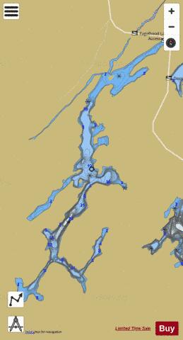 Smiley Lake depth contour Map - i-Boating App